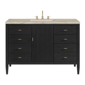 Myrrin 48" Single Vanity, Carbon Oak, w/ 3 CM Tajnar Eclos Top w/FreePower Wireless Charger