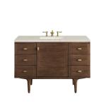 Amberly 48" Single Vanity, Mid-Century Walnut, w/ 3 CM Siberian Silestone Top