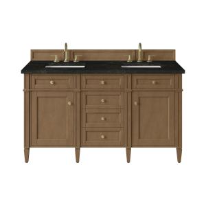 Brittany 60" Double Vanity, Pecan w/ 3 CM Phantome Eclos Top