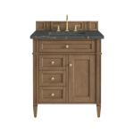 Brittany 30" Single Vanity, Pecan w/ 3 CM Parisien Bleu Silestone Top