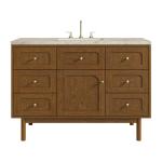 Laurent 48" Single Vanity, Honey Oak w/ 3 CM Tajnar Eclos Top w/FreePower Wireless Charger