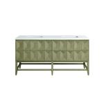 Emmeline 72" Double Vanity, Pebble Oak w/ 3 CM White Zeus Top