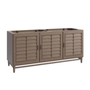 Portland 72IN Double Vanity Cabinet Whitewashed Walnut