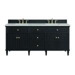 Lorelai 72" Double Vanity, Black Onyx w/ 3 CM Eternal Jasmine Pearl Silestone Top w/FreePower Wireless Charger