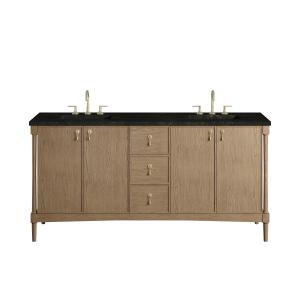Kinnsden 72" Double Vanity, Weathered Oak w/ 3 CM Phantome Eclos Top