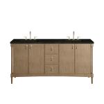 Kinnsden 72" Double Vanity, Weathered Oak w/ 3 CM Phantome Eclos Top