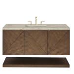 Marcello 48" Single Vanity, Chestnut, w/ 3 CM Tajnar Eclos Top w/FreePower Wireless Charger