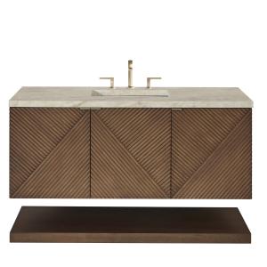Marcello 48" Single Vanity, Chestnut, w/ 3 CM Tajnar Eclos Top w/FreePower Wireless Charger