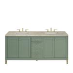 Chicago 72" Double Vanity, Smokey Celadon, w/ 3 CM Tajnar Eclos Top