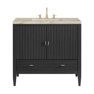 Myrrin 36" Vanity, Carbon Oak, w/ 3 CM Tajnar Eclos Top