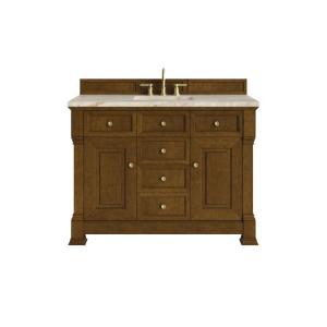 Brookfield 48" Single Vanity, Honey Oak, w/ 3 CM Tajnar Eclos Top w/FreePower Wireless Charger