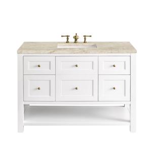 Breckenridge 48" Single Vanity, Bright White, w/ 3 CM Tajnar Eclos Top