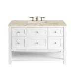 Breckenridge 48" Single Vanity, Bright White, w/ 3 CM Tajnar Eclos Top
