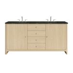 Gracyn 72" Double Vanity, Coastal Driftwood, w/ 3 CM Phantome Eclos Widespread Top