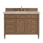 Brittany 48" Single Vanity, Pecan w/ 3 CM Tajnar Eclos Top