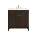 Gracyn 36" Single Vanity, Sable, w/ 3 CM White Zeus Quartz Widespread Top