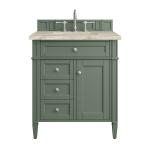 Brittany 30" Single Vanity, Smokey Celadon, w/ 3 CM Tajnar Eclos Top