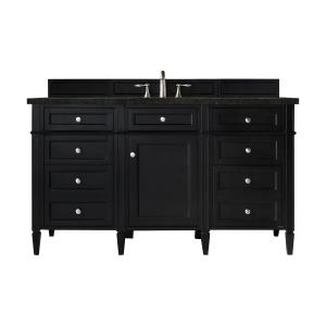 Brittany 60" Single Vanity, Black Onyx, w/ 3 CM Phantome Eclos Top