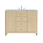 Gracyn 48" Single Vanity, Coastal Driftwood, w/ 3 CM Victorian Silver Quartz Widespread Top