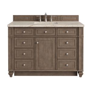 Bristol 48" Single Vanity, Whitewashed Walnut, w/ 3 CM Tajnar Eclos Top w/FreePower Wireless Charger