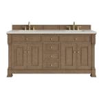 Brookfield 72" Double Vanity, Pecan, w/ 3 CM Siberian Silestone Top