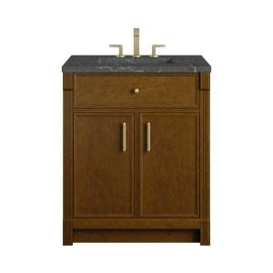 Bellshire 30" Single Vanity, Honey Oak w/ 3 CM Parisien Bleu Silestone Top