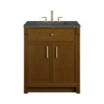 Bellshire 30" Single Vanity, Honey Oak w/ 3 CM Parisien Bleu Silestone Top