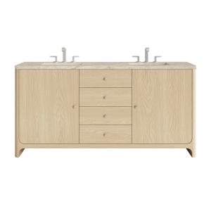 Gracyn 72" Double Vanity, Coastal Driftwood, w/ 3 CM Tajnar Eclos Top w/FreePower Wireless Charger