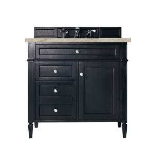 Brittany 36" Single Vanity, Black Onyx, w/ 3 CM Tajnar Eclos Top