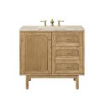 Laurent 36" Single Vanity, Light Natural Oak, w/ 3 CM Tajnar Eclos Top