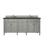 Brittany 72" Double Vanity, Urban Gray, w/ 3 CM Phantome Eclos Top