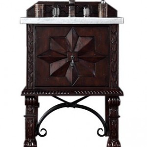 Balmoral Single Vanity Cabinet, Antique Walnut