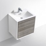 DeLusso Wall Mount Modern Bathroom Vanity