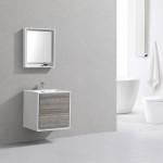DeLusso Wall Mount Modern Bathroom Vanity
