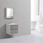 DeLusso Wall Mount Modern Bathroom Vanity