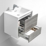 DeLusso Wall Mount Modern Bathroom Vanity