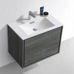 DeLusso Wall Mount Modern Bathroom Vanity