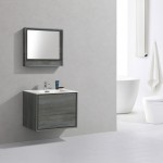 DeLusso Wall Mount Modern Bathroom Vanity