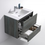 DeLusso Wall Mount Modern Bathroom Vanity