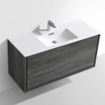 DeLusso Wall Mount Modern Bathroom Vanity