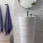 17.5" Quebec Solid Surface Pedestal Bathroom Sink, Bright White