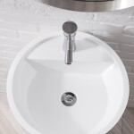 17.5" Quebec Solid Surface Pedestal Bathroom Sink, Bright White