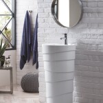 17.5" Quebec Solid Surface Pedestal Bathroom Sink, Bright White