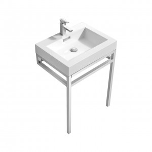 Haus Stainless Steel Console w/ White Acrylic Sink