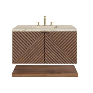 Marcello 36" Single Vanity, Chestnut, w/ 3 CM Tajnar Eclos Top