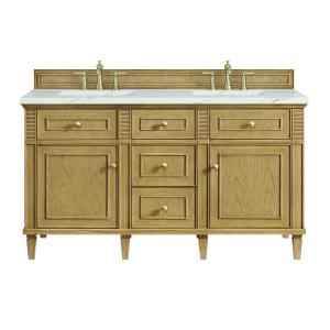 Lorelai 60" Double Vanity, Light Natural Oak w/ 3 CM Ethereal Noctis Silestone Top w/FreePower Wireless Charger
