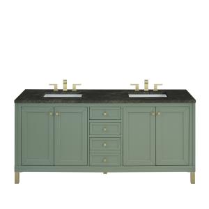 Chicago 72" Double Vanity, Smokey Celadon, w/ 3 CM Phantome Eclos Top
