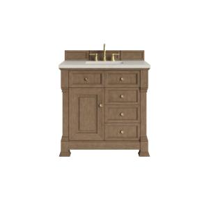 Brookfield 36" Single Vanity, Pecan, w/ 3 CM Siberian Silestone Top