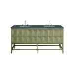 Emmeline 72" Double Vanity, Pebble Oak w/ 3 CM Parisien Bleu Top w/FreePower Wireless Charger