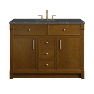 Bellshire 48" Single Vanity, Honey Oak w/ 3 CM Parisien Bleu Silestone Top